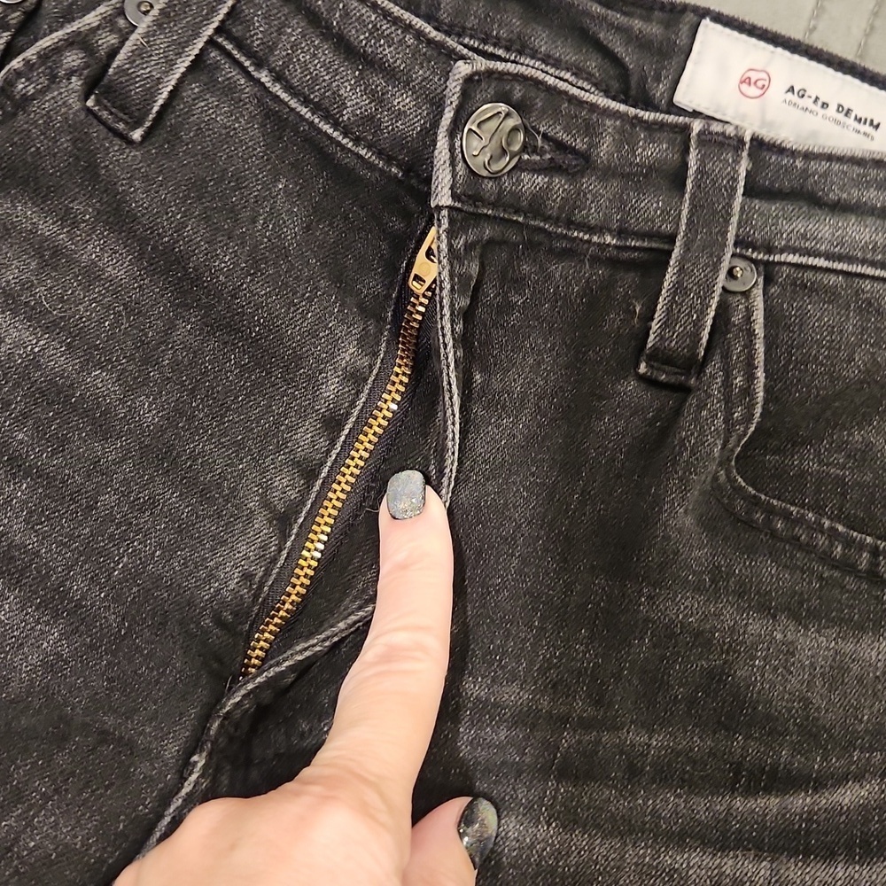 AG Adriano Goldschmied "The Jodi Crop" Black Hi-rise Flare Crop Jeans Size 29! - Picture 8 of 11